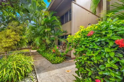 Garden path leading in from the parking area