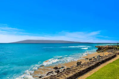 The cove and shoreline beside the property